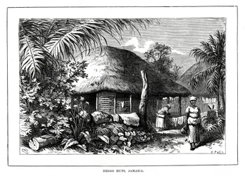 Cabañas de negros, Jamaica, siglo XIX