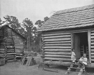 Log Huts, Thomasville, Georgia, EE.UU., c1900.