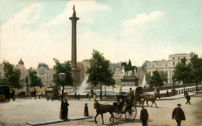 Columna de Nelson y Trafalgar Square, Londres, 1906