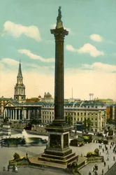 Columna de Nelson y Trafalgar Square, Londres, c. 1910