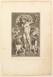 Neptuno entre dos caballos marinos, ca. 1560-80