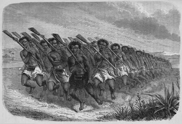 Danza de Guerra de Nueva Zelanda, c. 1880