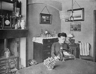 Nueva habitación en una vivienda modelo, Londres, c1900 1901