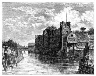 Castillo de Newark y el río Trent, Newark-on-Trent, Nottinghamshire, 1900