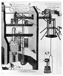Máquina de vapor de Newcomen para drenar minas, 1956
