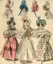 Últimas modas de Londres y París, c1830-c1840