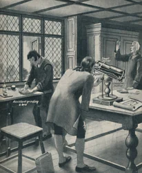 Newton inventa un nuevo telescopio, c1934