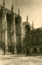 Ángulo noroeste del patio de la escuela, 1911