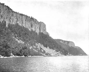 Extremo norte de los Palisades, río Hudson, EE.UU., c. 1900