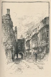 Puerta Norte y Biblioteca, desde la Torre del Rey Juan, 1895