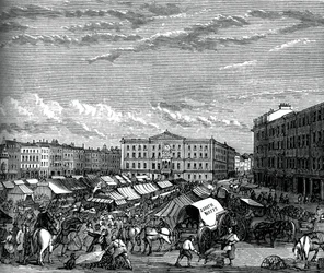 Plaza del mercado de Nottingham, c1880