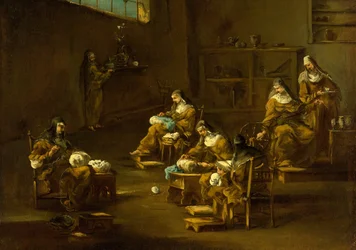 Monjas trabajando