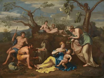 Ninfas alimentando al niño Júpiter, c. 1650