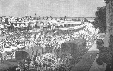 Ocupación de Zagazig, después de la batalla de Tel-El-Kebir, c1882