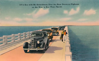 Al mar sin mareo, Nueva Carretera de Ultramar a Key West, Florida, c1940s
