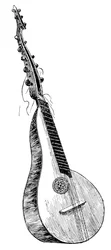 Cítara teorbada francesa antigua, 1901