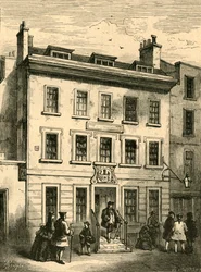 Casa antigua aún en pie en Bolt Court, 1897