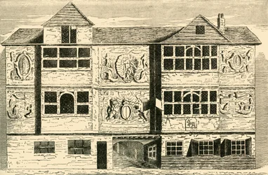 Casas antiguas anteriormente en Bankside, c1878