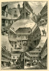 Viejas posadas en Southwark, c1878