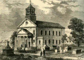 Antigua iglesia de Newington en 1866, c1878
