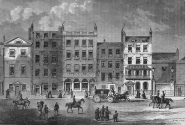 Casas antiguas en Pall Mall, Westminster, Londres, c1830 1878