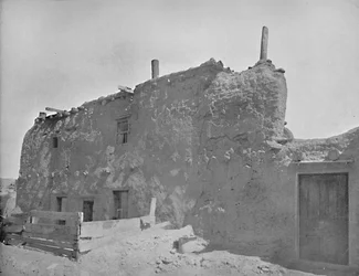 La casa más antigua de los Estados Unidos, Santa Fe, Nuevo México, c1897