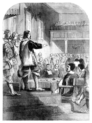 Oliver Cromwell 1599-1658 rechazando aceptar la corona