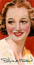 Olivia de Havilland, actriz de cine estadounidense nacida en Japón, siglo XX