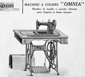 Anuncio de máquinas de coser Omnia, siglo XX