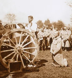 Misa al aire libre, Carency, norte de Francia, c1914-c1918