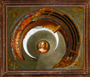 Ilusiones ópticas Pintura anamórfica de un barco, c.1744-1774