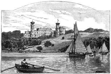 Casa Osborne desde el Solent, East Cowes, Isla de Wight, 1900
