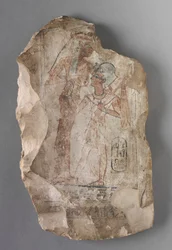 Ostracon: Ramsés II amamantado por una diosa, c. 1279-1213 a.C.