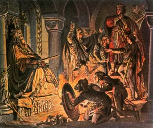Otón III visita la tumba de Carlomagno, 1000 d.C., 1936