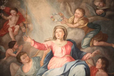 Iglesia de Nuestra Señora de la Asunción. Coronación de María. Cordon, Francia