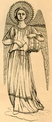Copia de contorno de un ángel pintado por Fra Angelico, 1881