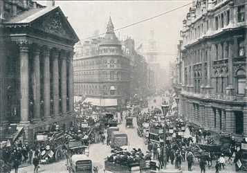 Fuera de la Mansion House, Ciudad de Londres, 9 AM, c1901