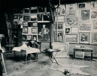 P. Roll en su estudio, c. 1897