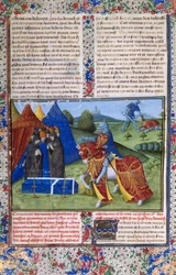 Página de Le Livre de Lancelot du Lac El Libro de Sir Lancelot del Lago, siglo XV
