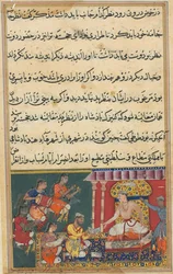 Página de Cuentos de un loro Tuti-nama: Octava noche: El astrólogo predice una calamidad..., 1558-1