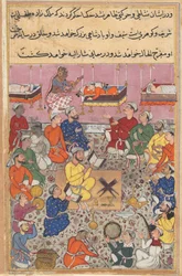 Página de Cuentos de un loro Tuti-nama: Decimotercera noche: El hijo infante del rey..., c. 1560