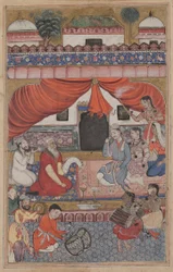 Página de Cuentos de un loro Tuti-nama: Trigésima tercera noche: Preparativos para el matrimonio..., c. 156