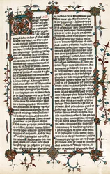 Página de la traducción de la Biblia de Wycliffe al inglés, c1400