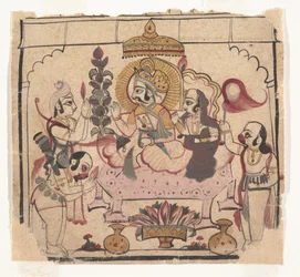 Página de un Ramayana disperso: Historia de Rama, ca. mediados del siglo XVIII