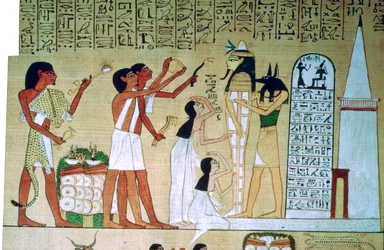 Página del Libro de los Muertos de Hunefer, de Tebas, Egipto, dinastía XIX, c. 1300 a.C.