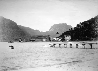 Puerto de Pago Pago, en la isla de Tutuila, Samoa Americana, 1889