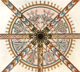 Decoración pintada en la Catedral, Limburg an der Lahn, Alemania, 1928