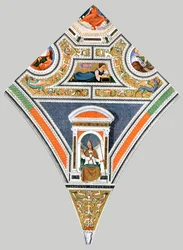 Decoración pintada en la iglesia de Santa Maria del Popolo, Roma, Italia, 1928