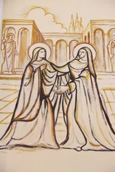 Pintura en la catedral de Lomé: la Visitación, Lomé, Togo