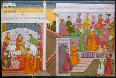 Pintura de la boda de Nala y Damayanti